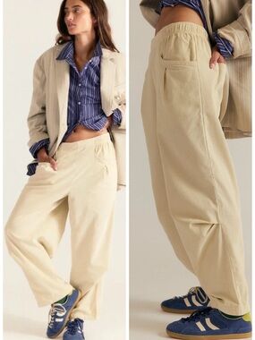 Free People We The Free Nice Choice Cord Jeans Size XS NWT Oversized Crop Barrel